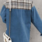 Plaid Button Up Dropped Shoulder Jacket