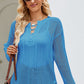 Lace-Up Slit Knit Top
