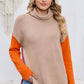 Beautiful Browns Full Size Turtle Neck Dropped Shoulder Slit Sweater 🦋