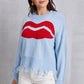 Lip Fringe Round Neck Sweater