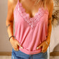 CAMI CHIC Full Size Lace Trim V-Neck Cami Top 🦋