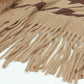So Defined One Size Houndstooth Fringe Hem Poncho