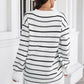 Avery Aria Striped V-Neck Sweater Dress