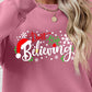 CHRISTMAS THEMED Letter Graphic Long Sleeve Sweatshirt