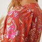 Floral Tie Neck Half Sleeve Dress