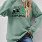 Christmas Themed Letter Graphic Round Neck Sweatshirt