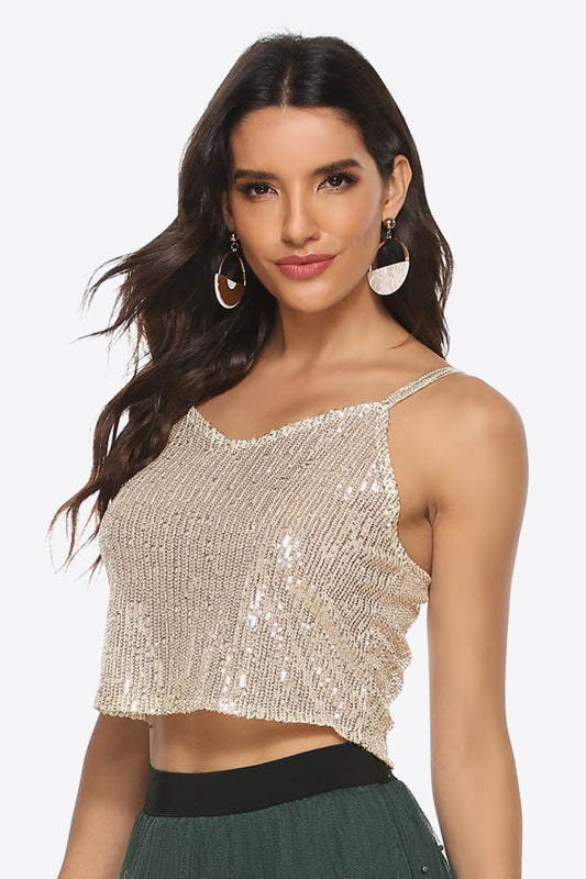 Women's Sequin Cropped Cami