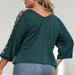 3/4 Sleeve Cutout Detail Top