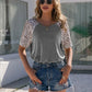 Leopard Round Neck Short Sleeve T-Shirt