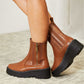 Forever Link Side Zip Chestnut Platform Boots