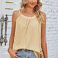 Openwork Round Neck Wide Strap Tank