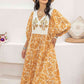 Willow Ava Printed Tie Neck Midi Dress