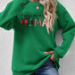 Christmas Themed VERY MERRY MAMA Letter Graphic Round Neck Long Sleeve Sweatshirt
