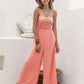 Openwork Spaghetti Strap Wide Leg Jumpsuit