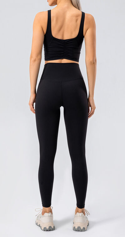 Joslynns Active Attire High Waist Wide Waistband Active Leggings