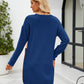Full Size Color Block Dropped Shoulder Sweater Dress