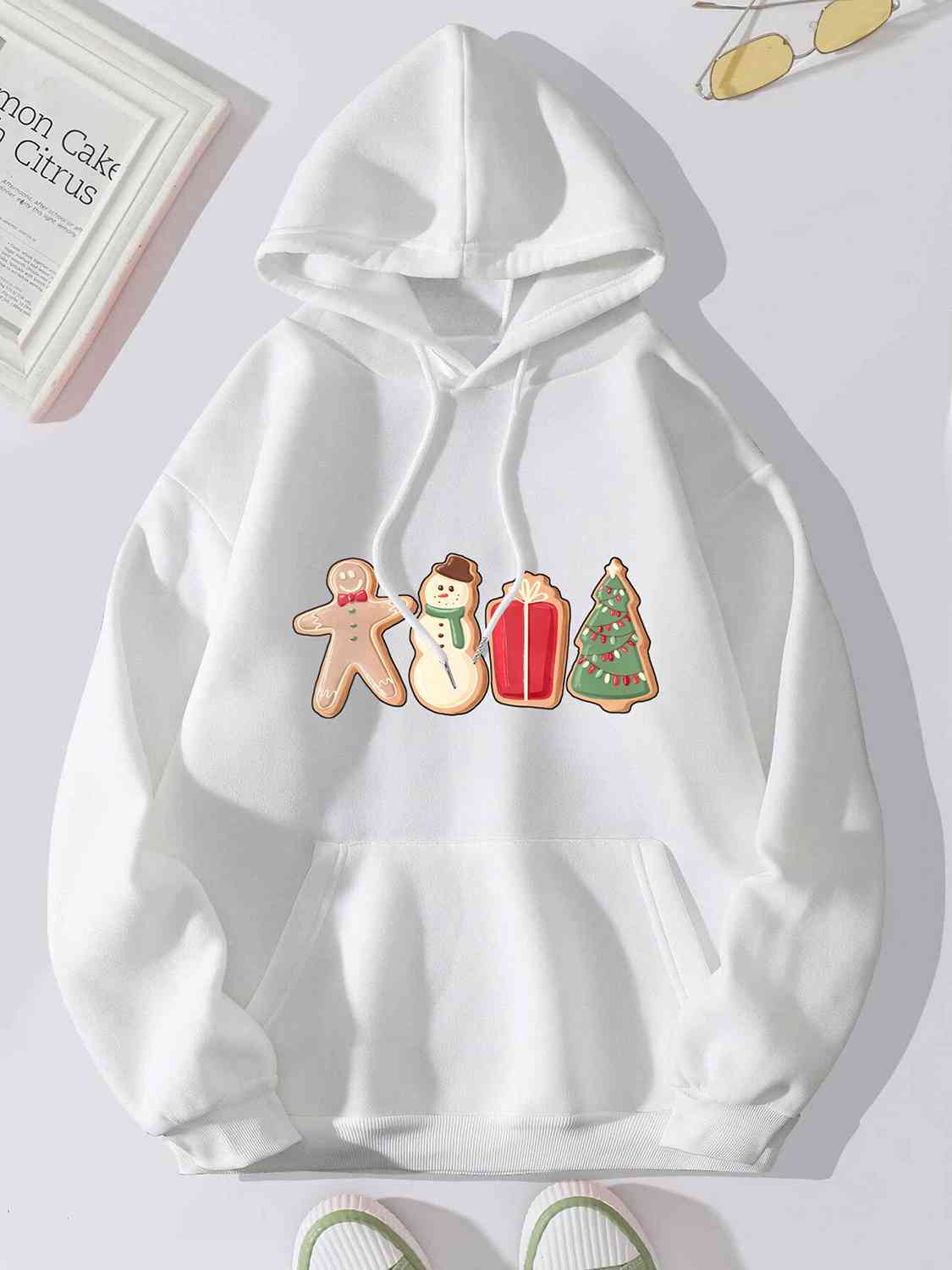 CHRISTMAS Graphic Drawstring Hoodie with Pocket