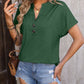 Notched Buttoned Short Sleeve T-Shirt
