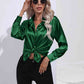 Collared Neck Buttoned Long Sleeve Shirt