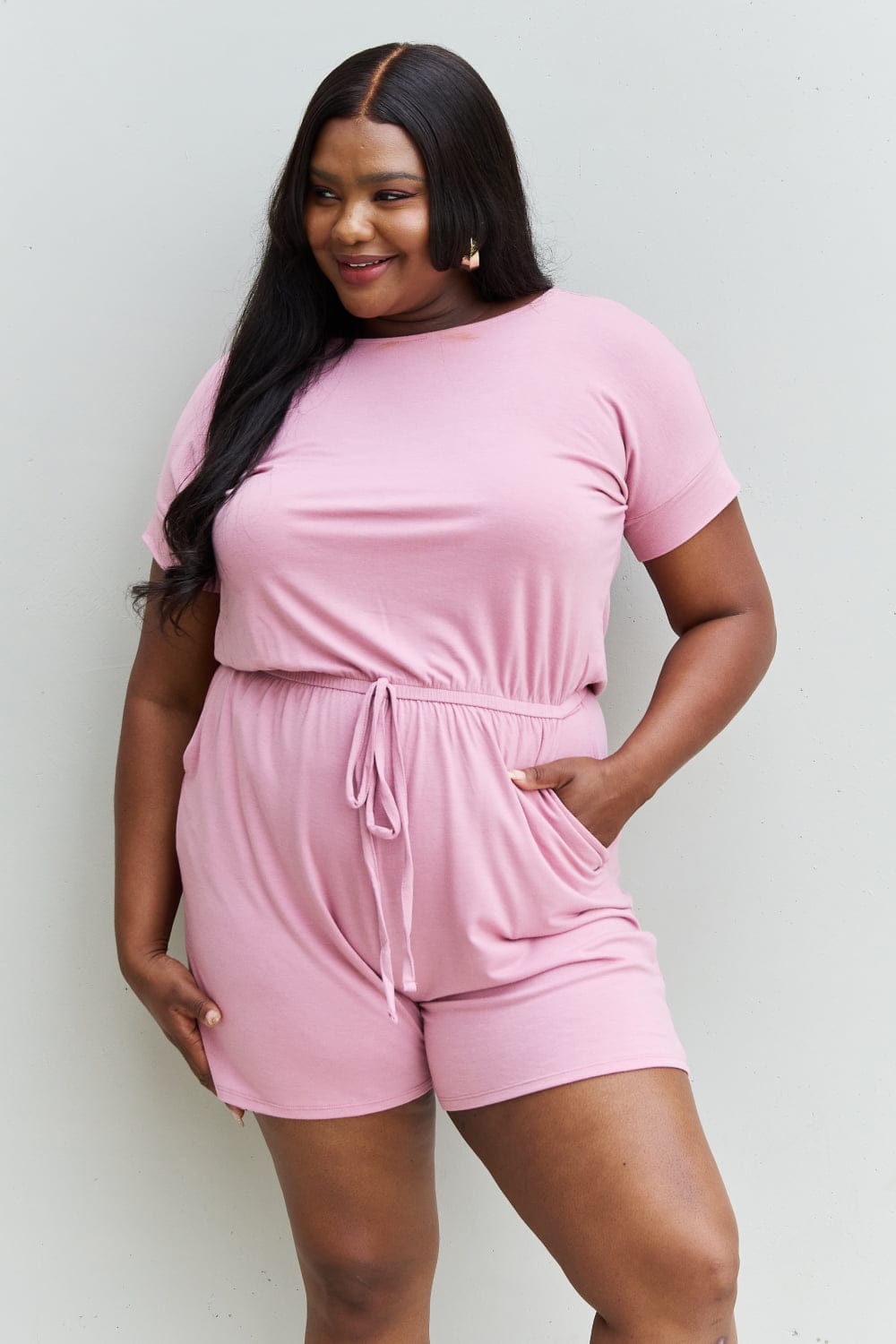 Zenana Chilled Out Full Size Short Sleeve Romper *
