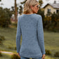 Full Size Ribbed V-Neck Long Sleeve Tee