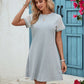 Openwork Round Neck Short Sleeve Dress