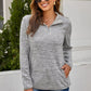 Women's Full Size Heathered Quarter-Zip Sweatshirt