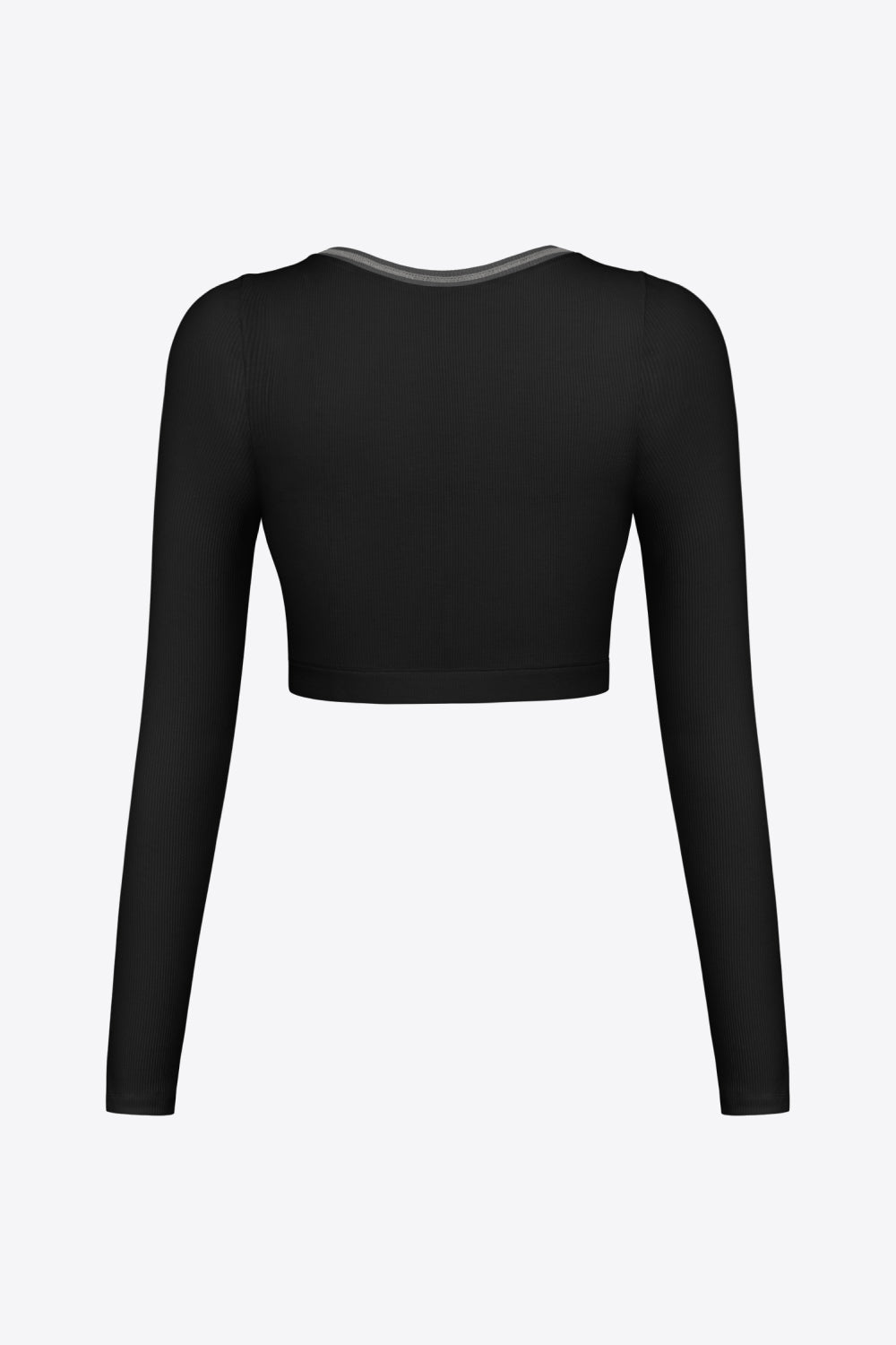 Women's Contrast Trim Ribbed Cropped Top