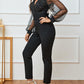 Plunge Long Sleeve Jumpsuit