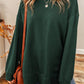 Round Neck Drop Shoulder Slit Sweatshirt
