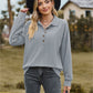 Full Size Collared Neck Long Sleeve Blouse