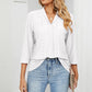 Full Size Eyelet Three-Quarter Sleeve Blouse