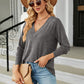 Full Size V-Neck Long Sleeve T-Shirt
