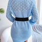 Women's Candida Openwork Boat Neck Sweater Dress