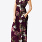Full Size Printed Round Neck Short Sleeve Dress with Pockets