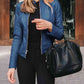 Mock Neck Zip Up Jacket