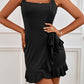 Women's Tied Ruffle Trim Sleeveless Mini Dress