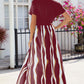 Smocked High-Low Printed Surplice Dress