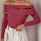 Off-Shoulder Long Sleeve Sweater