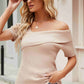 Asymmetrical Neck Rib-Knit Top