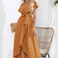 Ruffled Tied V-Neck Midi Dress