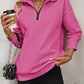 Malibu Dreams Zip-Up Dropped Shoulder Sweatshirt