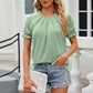 Round Neck Flounce Sleeve T-Shirt