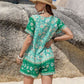 Tied Printed Short Sleeve Romper