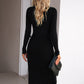 Penelope Rib-Knit Slit Sweater Dress