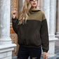 Pocketed Color Block Quarter Zip Hoodie