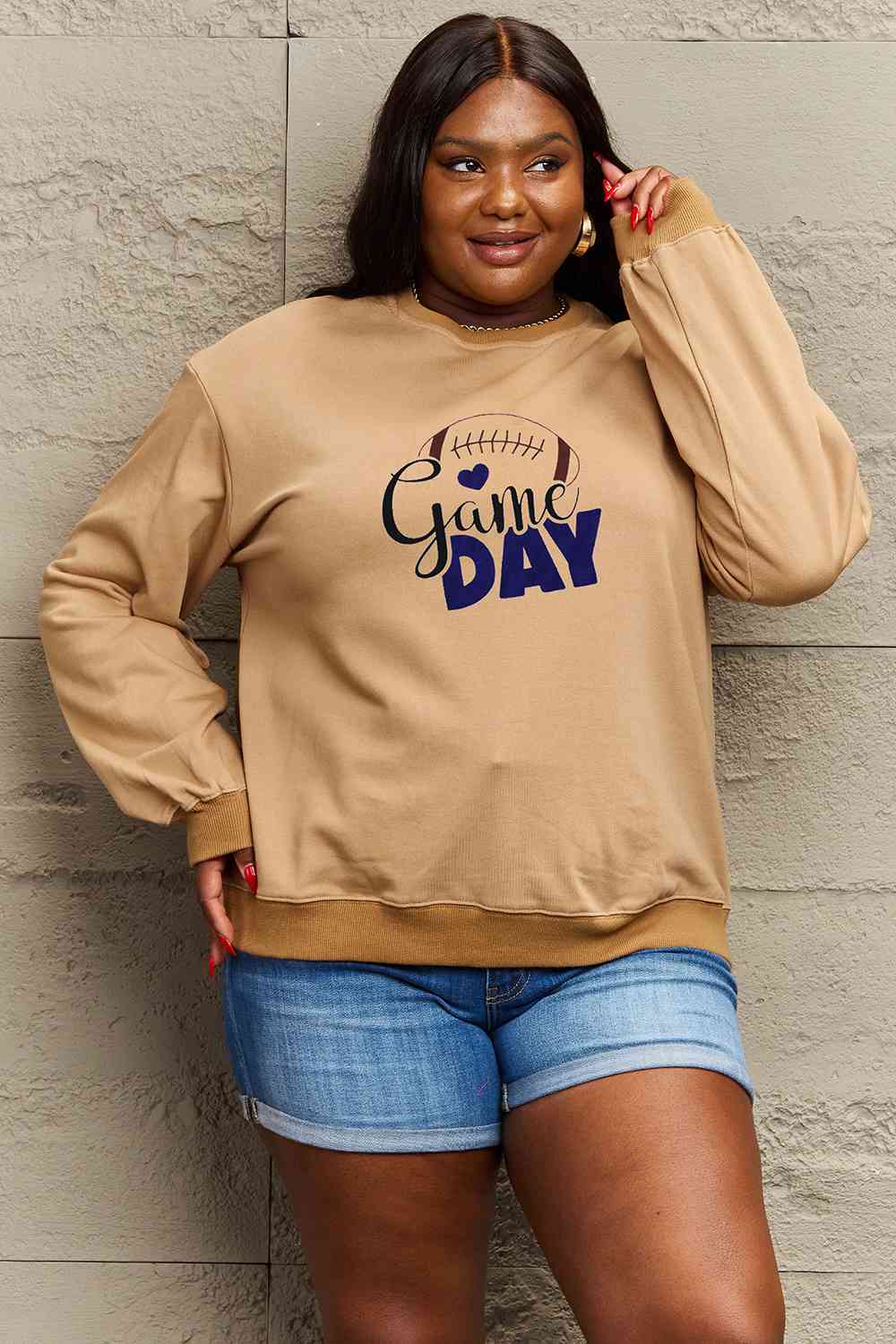 Simply Love Full Size Drop Shoulder GAME DAY Graphic Sweatshirt