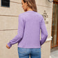 Full Size Pleated Notched Neck Flounce Sleeve Blouse