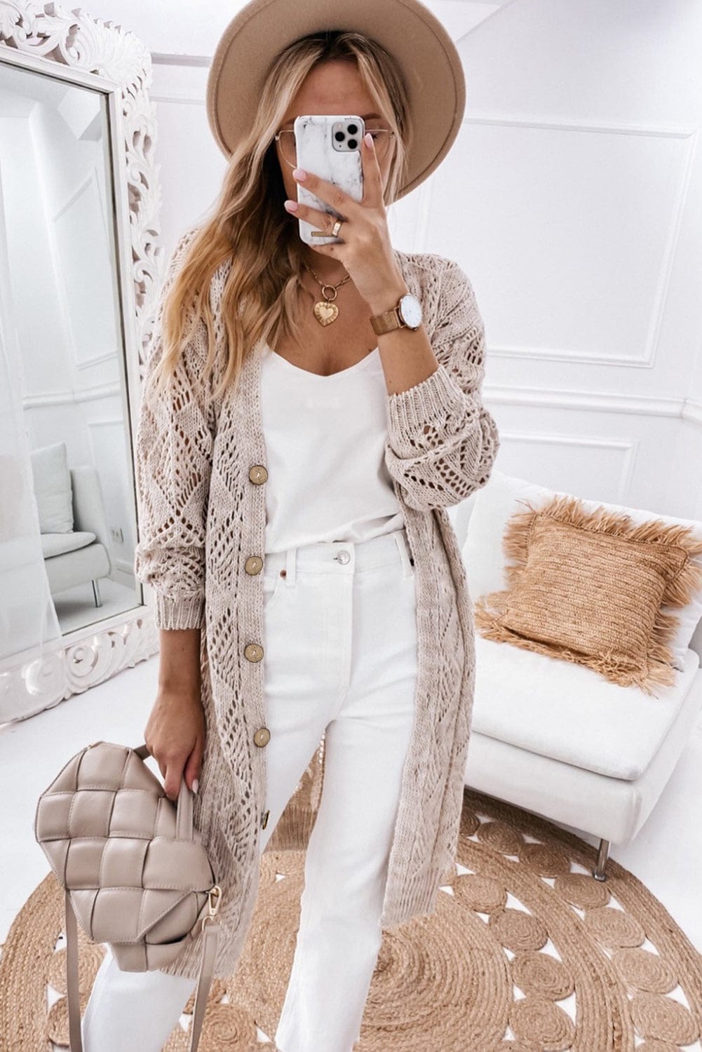 Full Size V-Neck Long Sleeve Cardigan