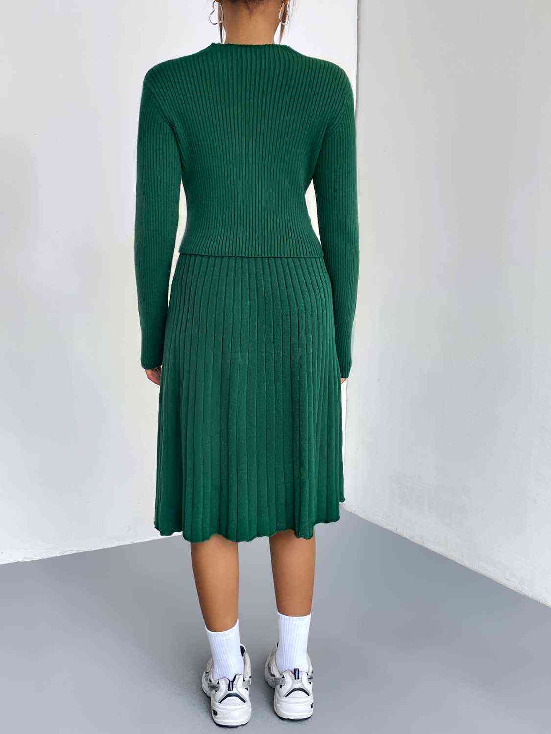 CozyWonders Rib-Knit Sweater and Skirt Set